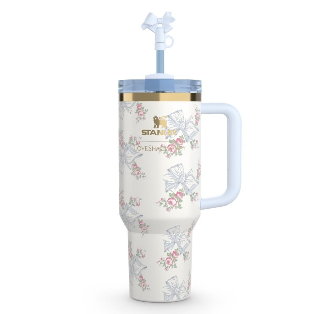 NEW Stanley LoveShackFancy Holiday Quencher 40 OZ, Beaux Blue
